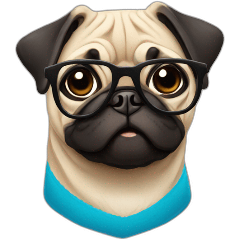 geek pug emoji