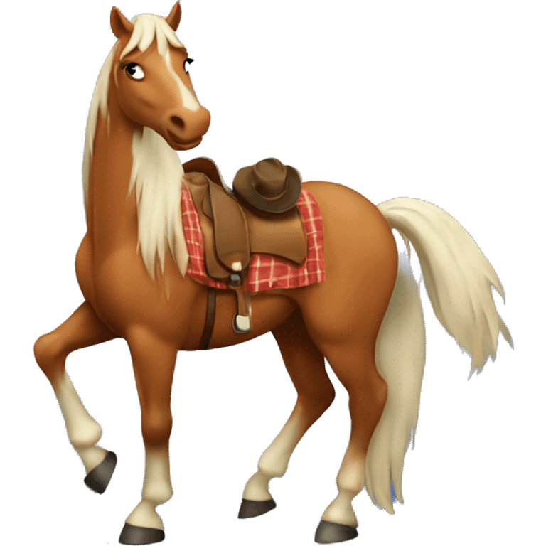 Horse with cowboy hat and pizza emoji