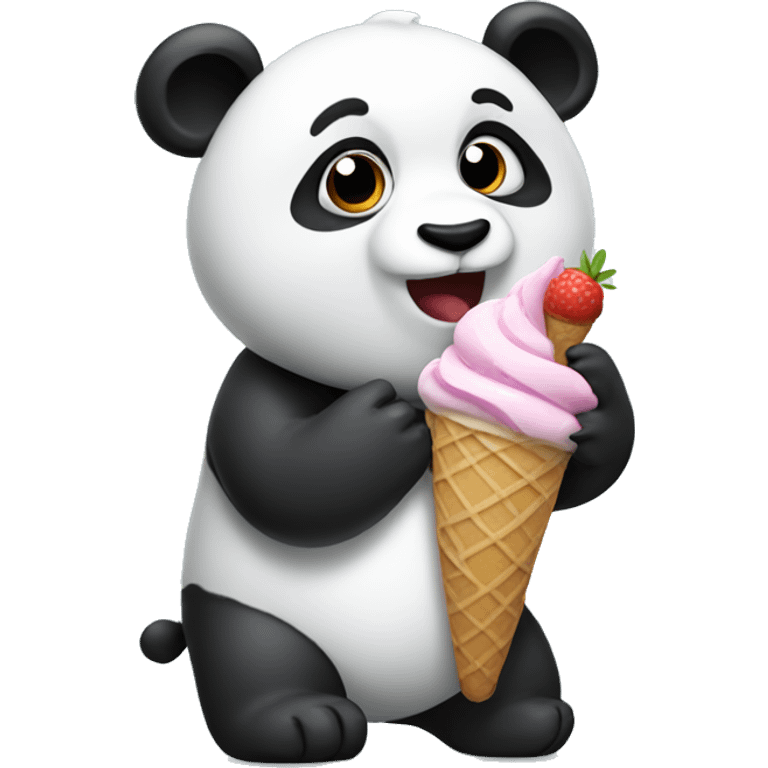 Panda eating ice cream emoji