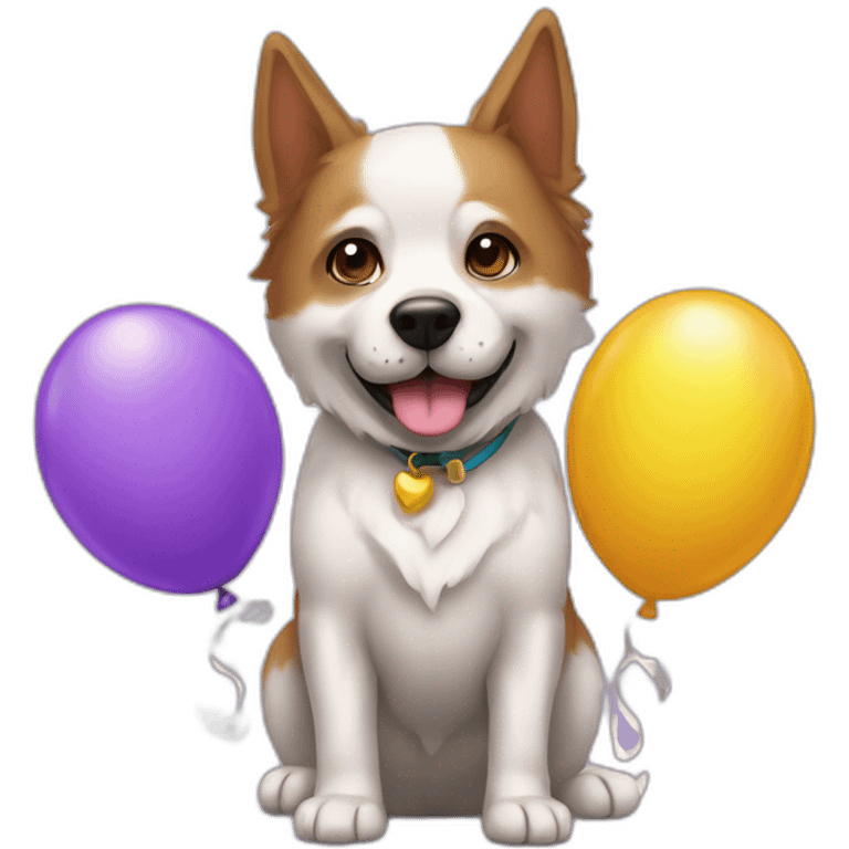 El perrito Snupi con globos emoji