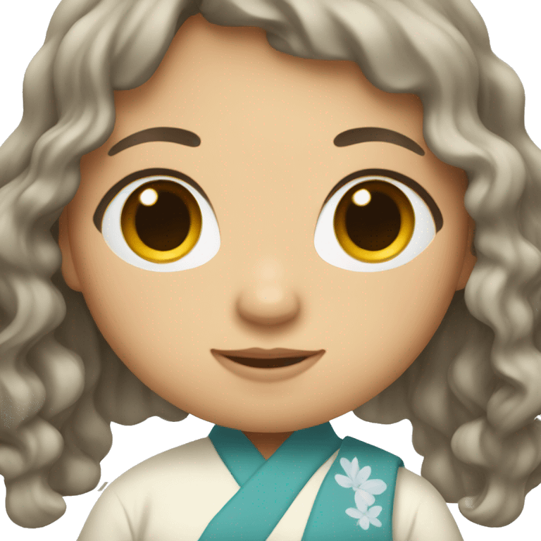 Japanese woman with long wavy hair emoji