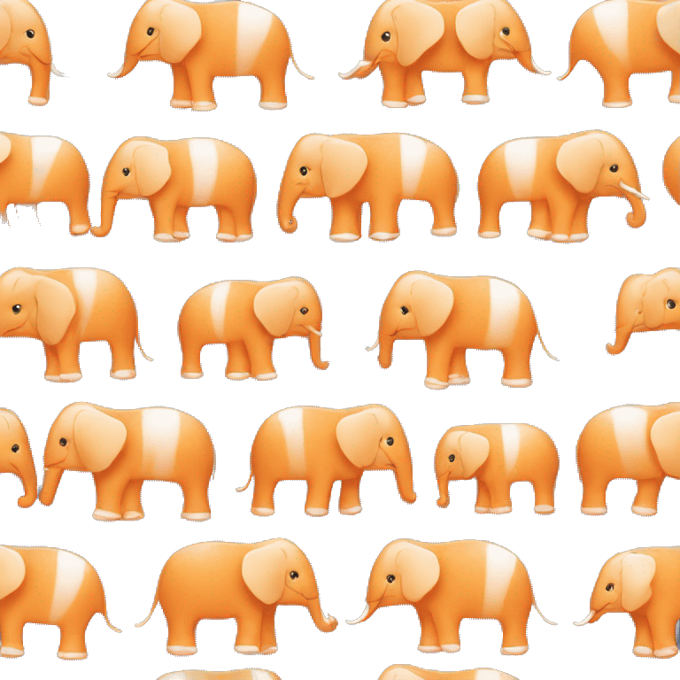 Éléphants à rayures orange blanc  emoji