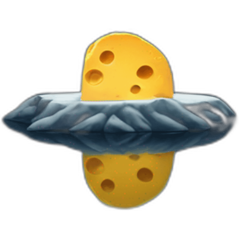 melting cheese moon over forest emoji