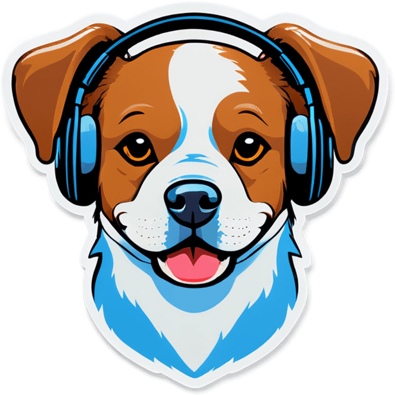 Dog wearing headphones emoji