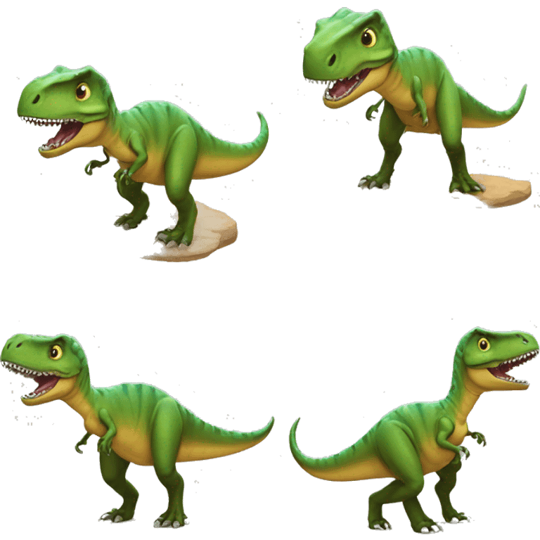 Dinosaures qui mange des pieds emoji