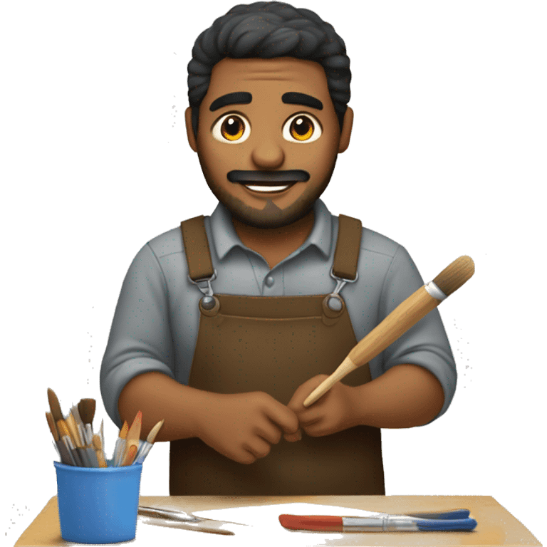 hombre pintando emoji