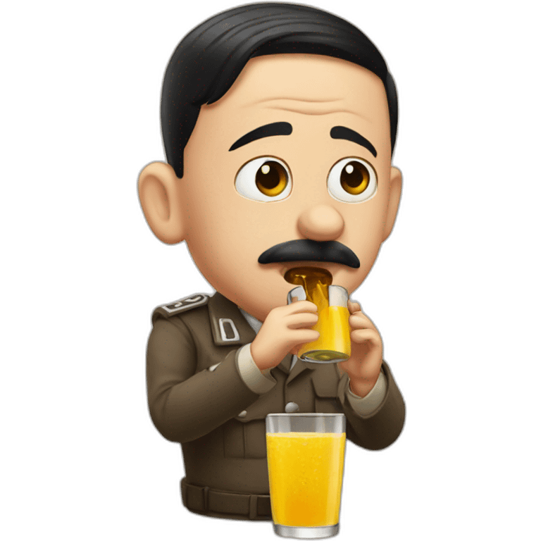 Hitler drinking juice emoji