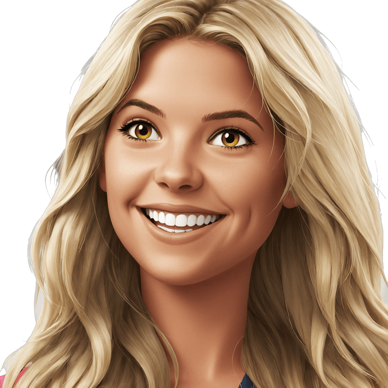 smiling girl with long blonde hair emoji