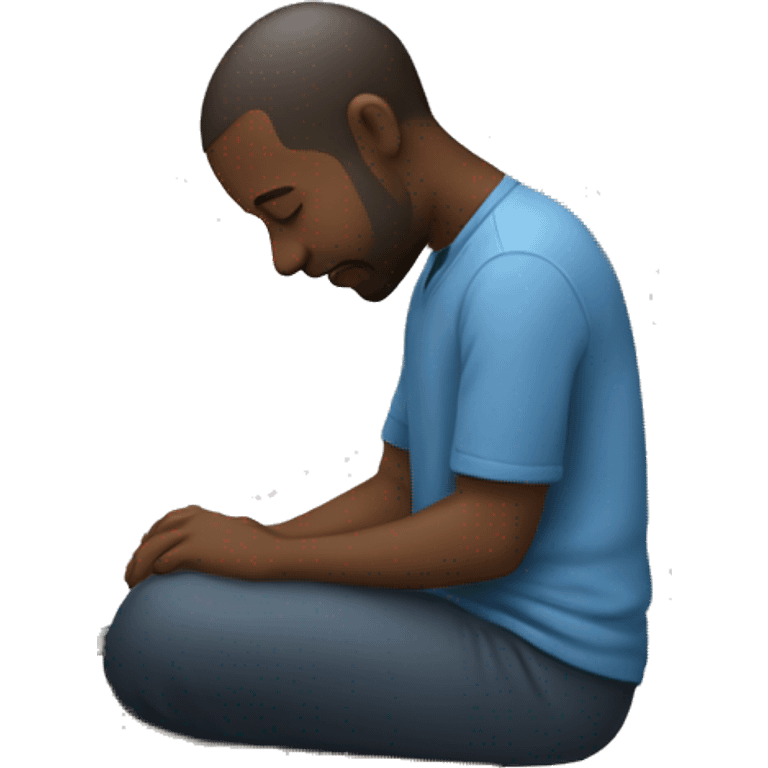 Man with laptop praying emoji