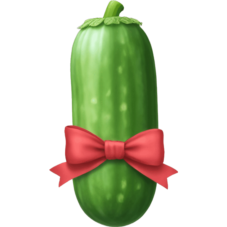 Cucumber with a bow emoji