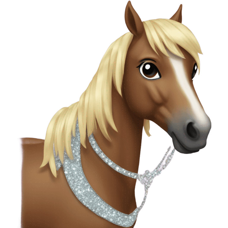 Create a horse that is bedazzled in sparkles emoji