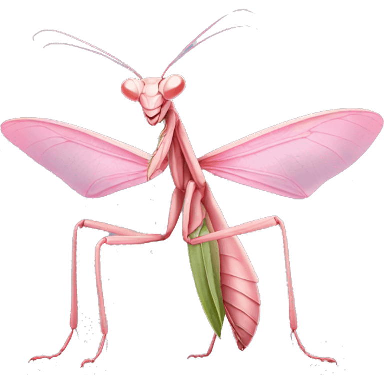 Realistic pink flower Praying mantis  emoji