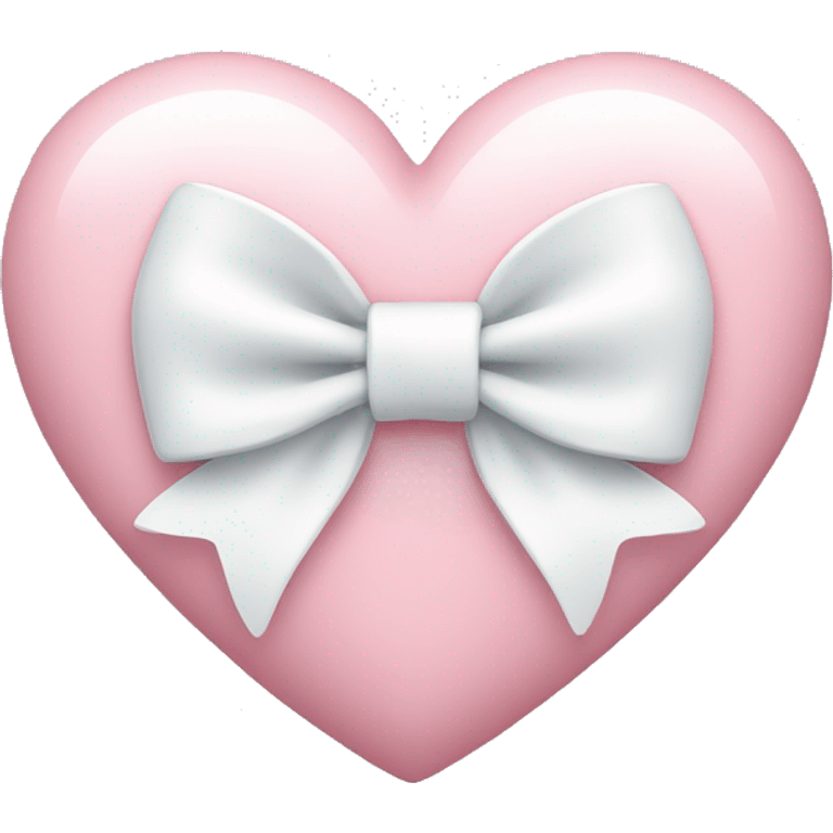 Pastel pink heart with white bow emoji