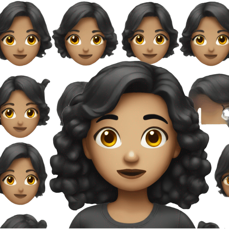 girl with black hair emoji