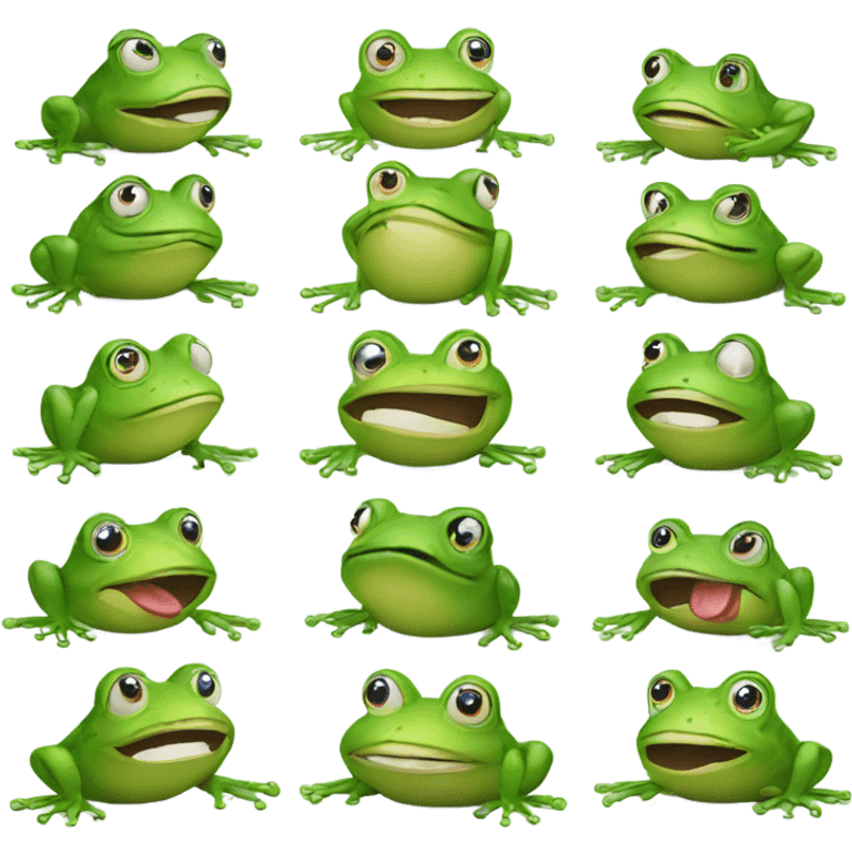 Frogs twisting their tounges together emoji