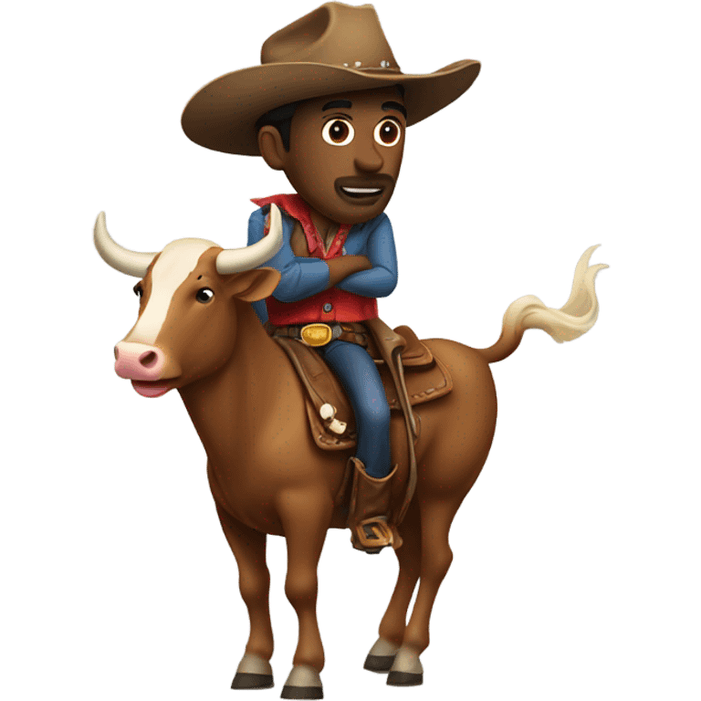 Cowboy riding a bull emoji