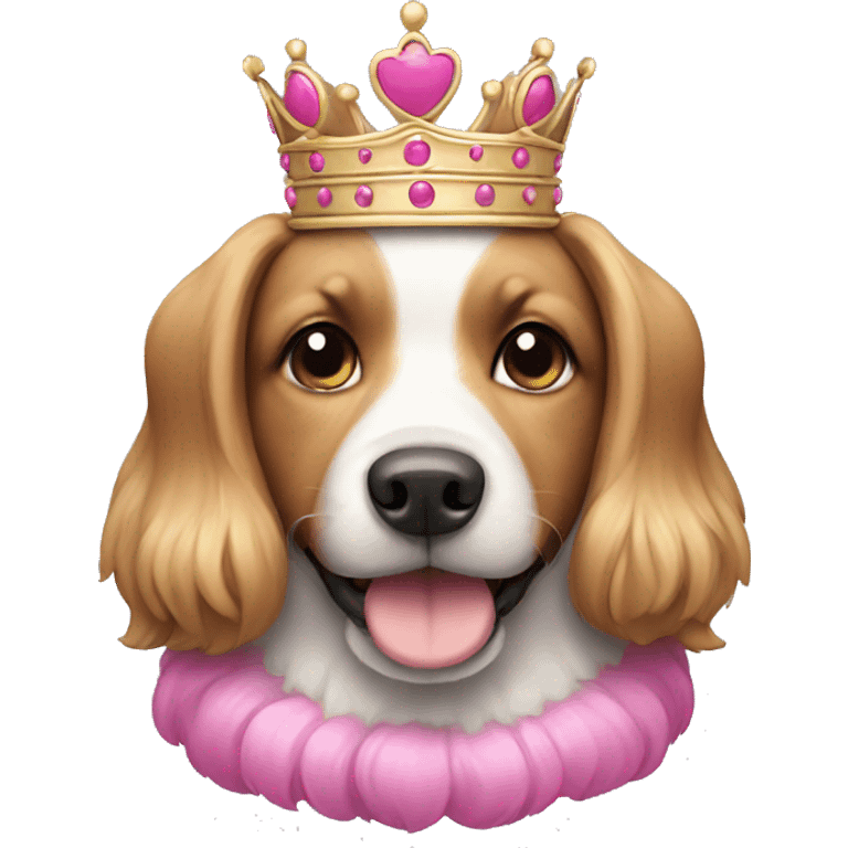 Dog with pink Crown emoji