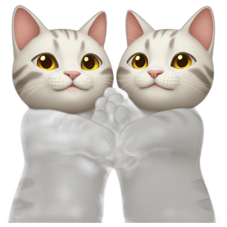 Cats holding hands emoji