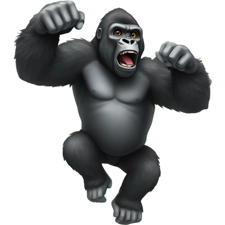 Gorilla rising on a rabi emoji