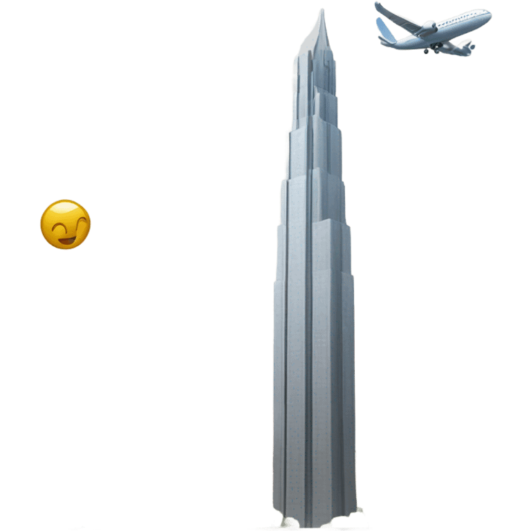 Two towers and airplane emoji