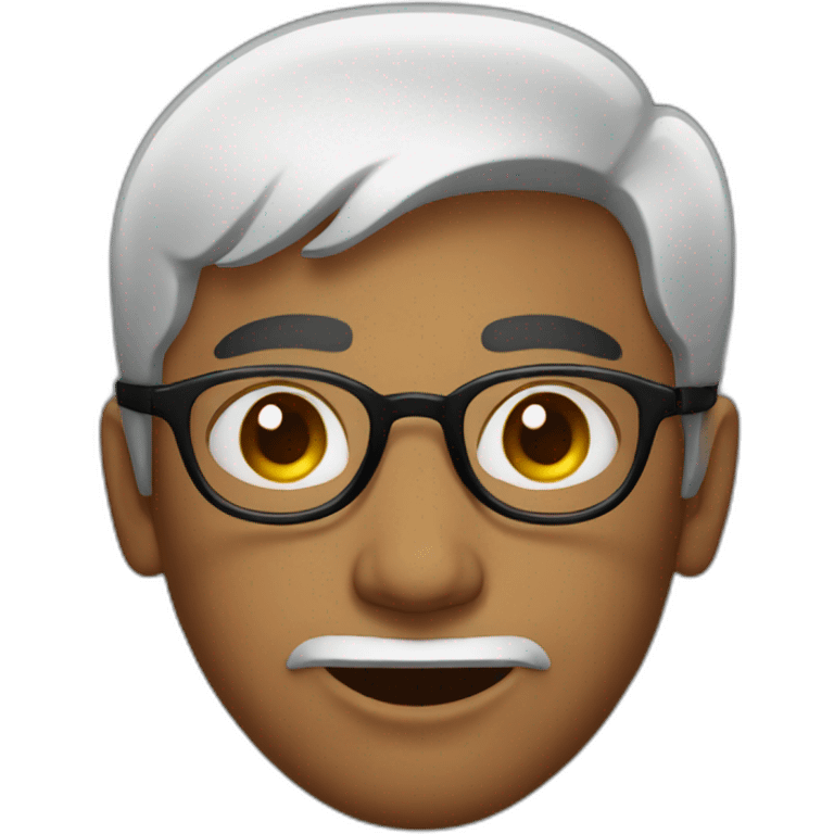 indian guy with round glasses black eyes black hair emoji