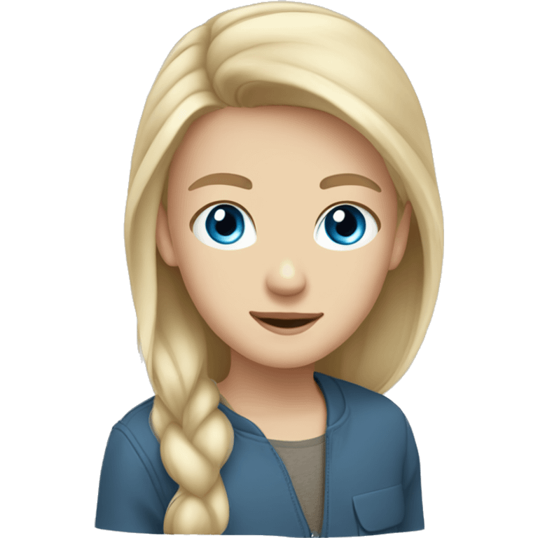 blonde white girl blue eyes, brown haired white boy  emoji