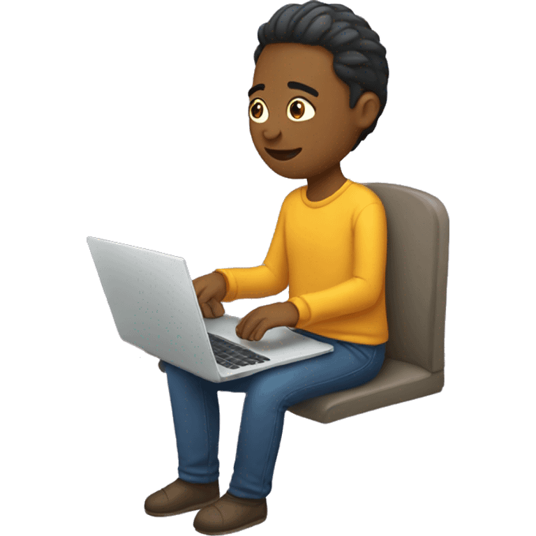 Person sitting using a laptop emoji