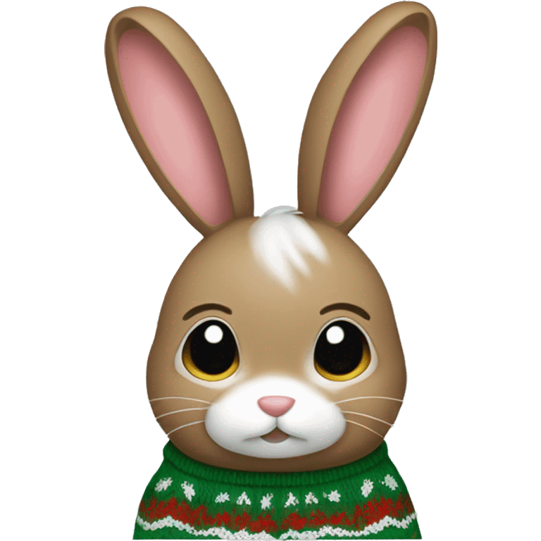 Bunny in Christmas sweater emoji