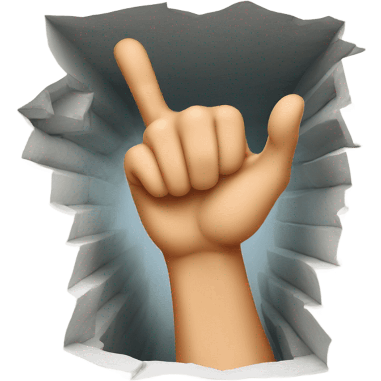 woman hand emerging from the hole doing thumb up emoji