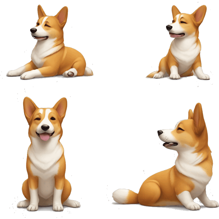 Meditating dog corgi emoji