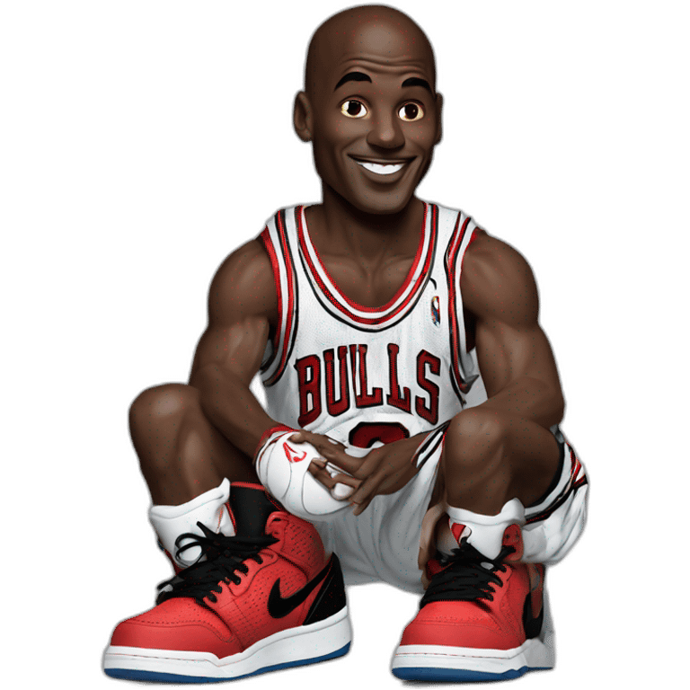 michael jordan with jordans on emoji