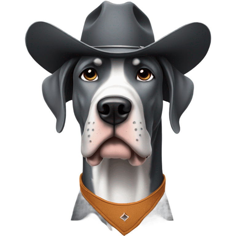 great dane with cowboy hat emoji