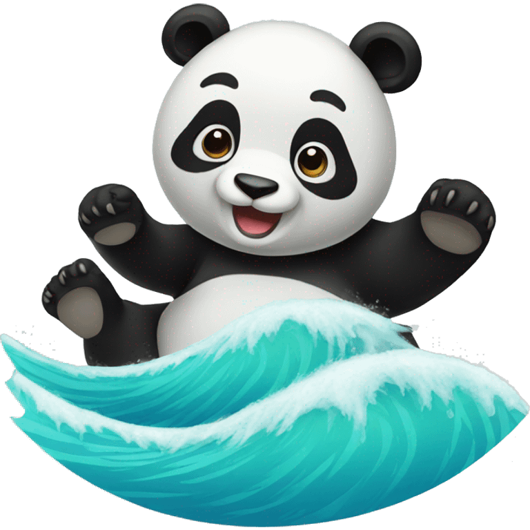 Panda with a wave  emoji