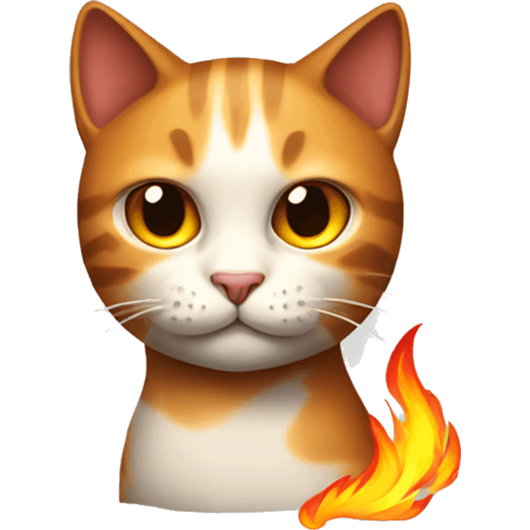 Cat with fire emoji