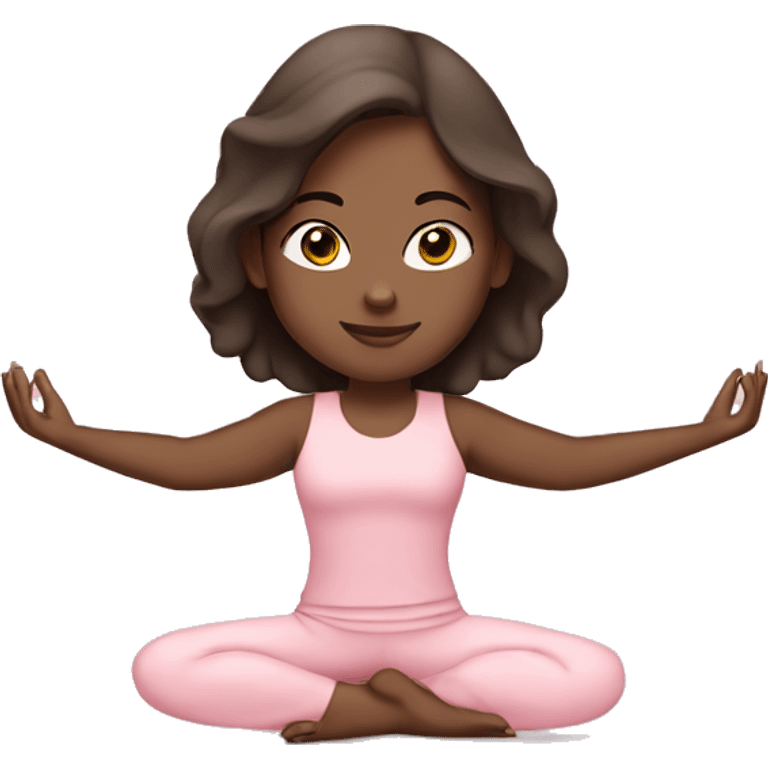 brunette yoga girl light pink clothes  emoji