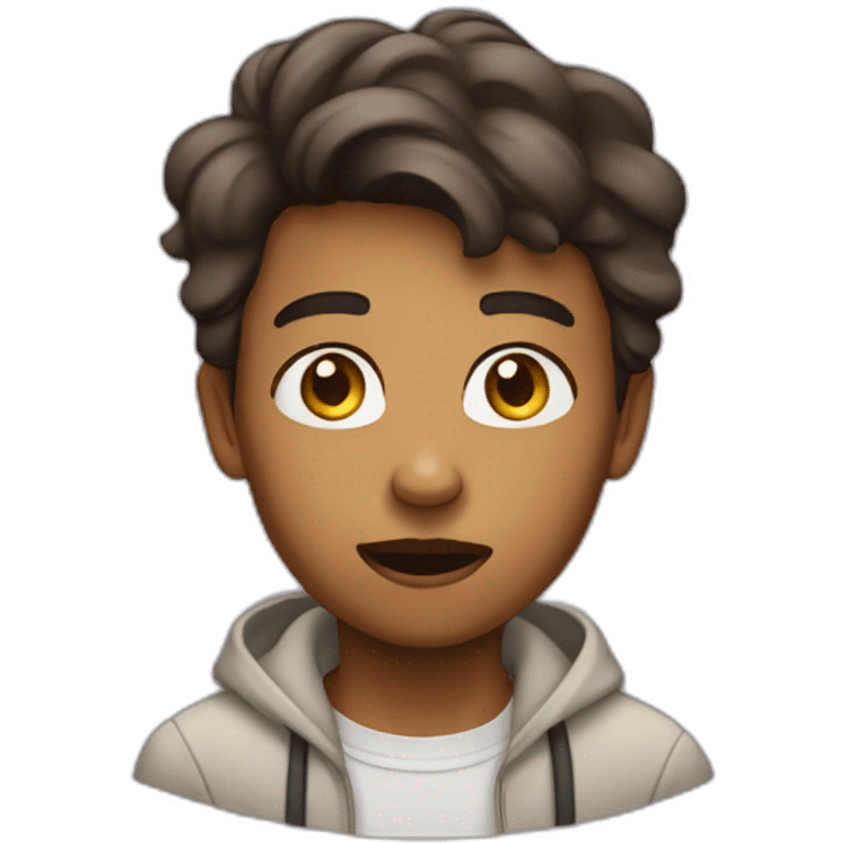 astonished face agender medium skin tone emoji