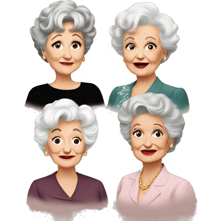 The four Golden Girls. Blanche, Dorothy, Rose and Sophia emoji