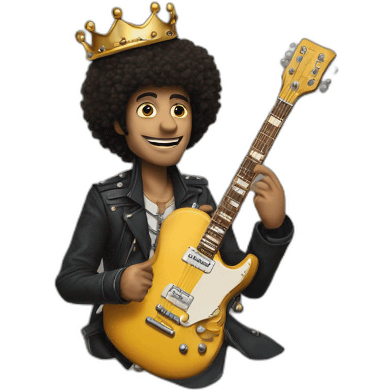 Soolking brook ;bones ;affro cut ;guitar;crown emoji