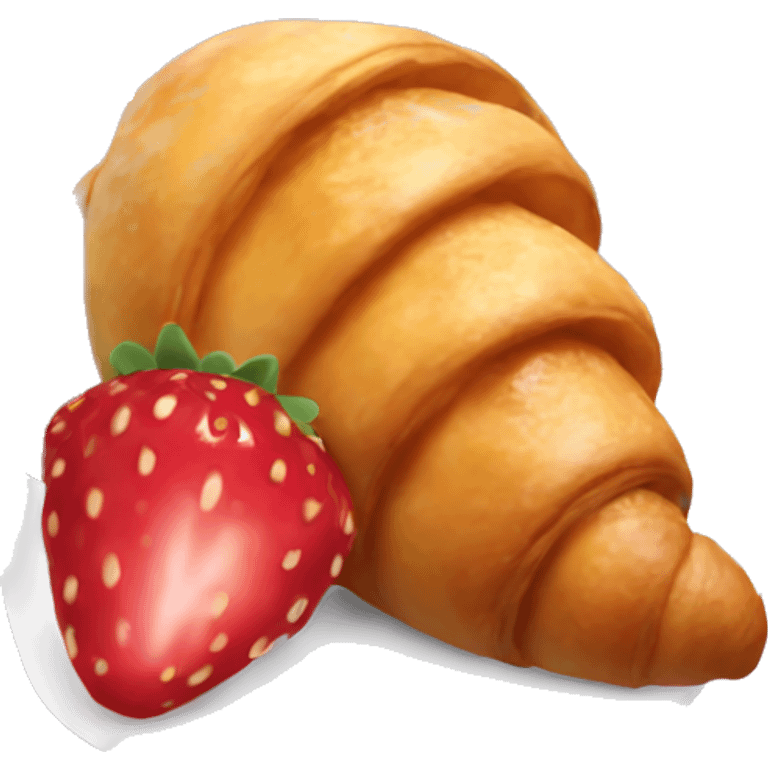 Croissant with starwberry emoji