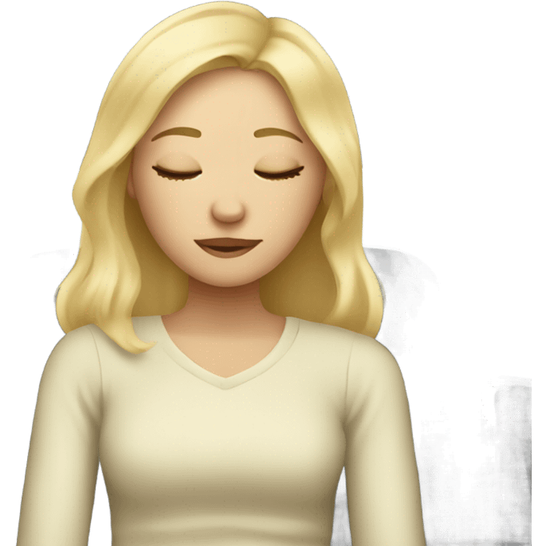 blonde girl in car interior sleeping emoji