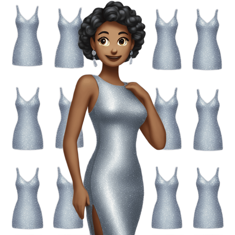 sparkly long bodycon dress emoji