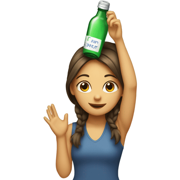 Girl with bottle on her head emoji