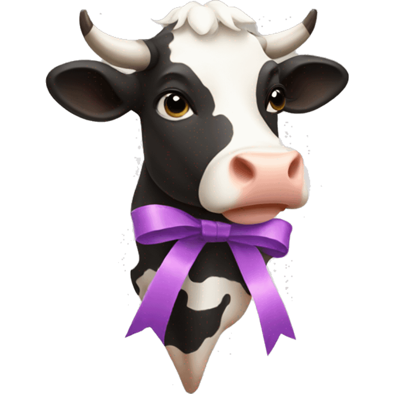 Cow with ribbon emoji