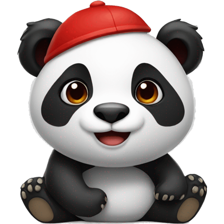 Panda with red cap emoji