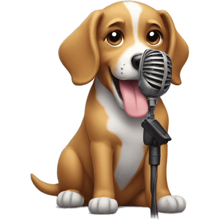 Dog with a microphone  emoji