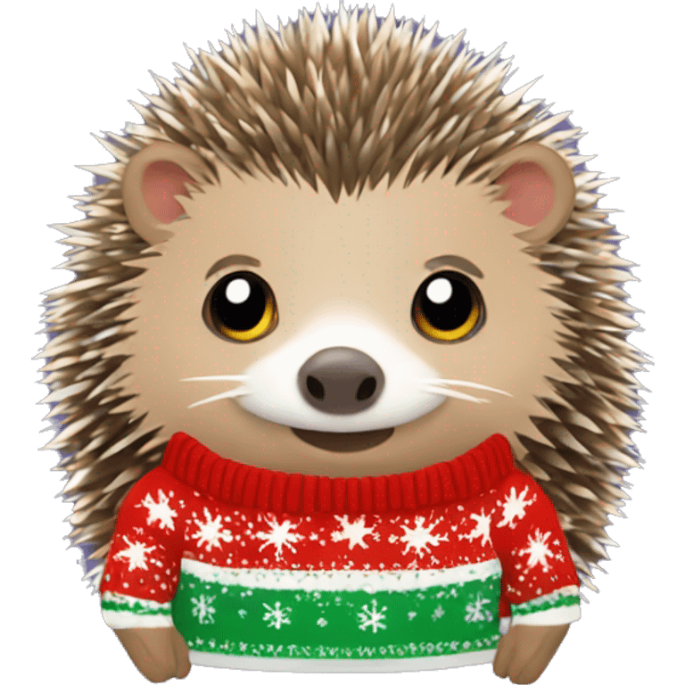 hedgehog wearing christmas jumper emoji