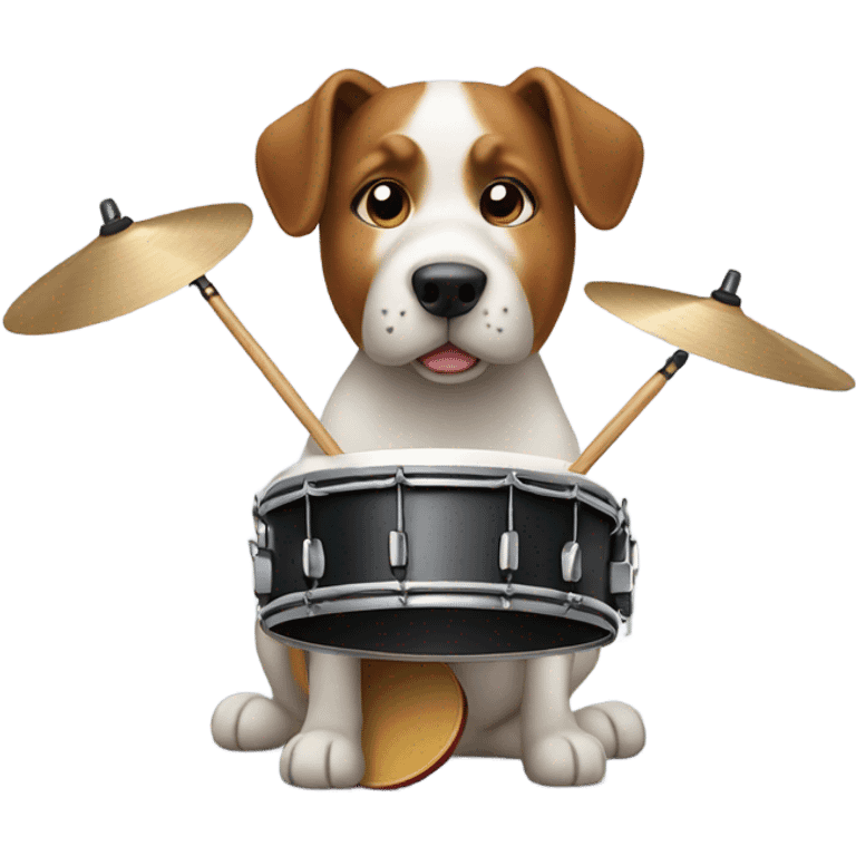 Dog playing the drums emoji