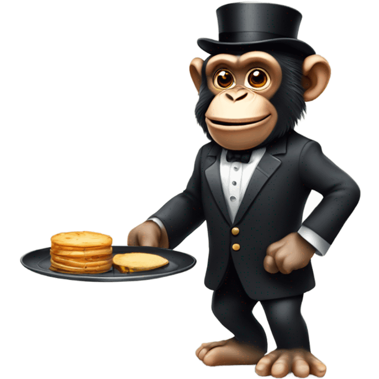 Chimpanzee butler with a platter emoji