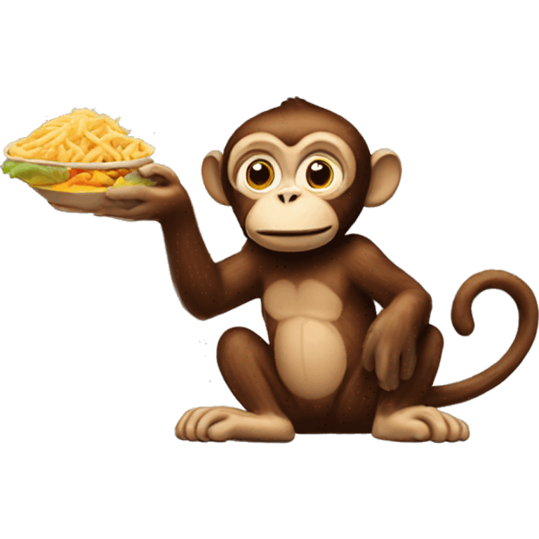 monkey eating fried chicken emoji