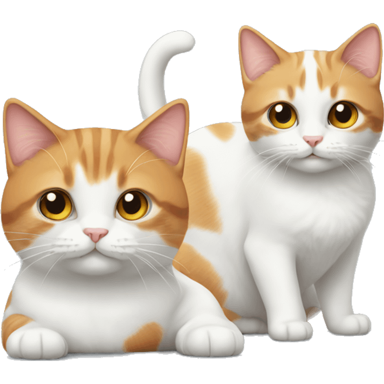 two white and ginger cats one is big one is small emoji